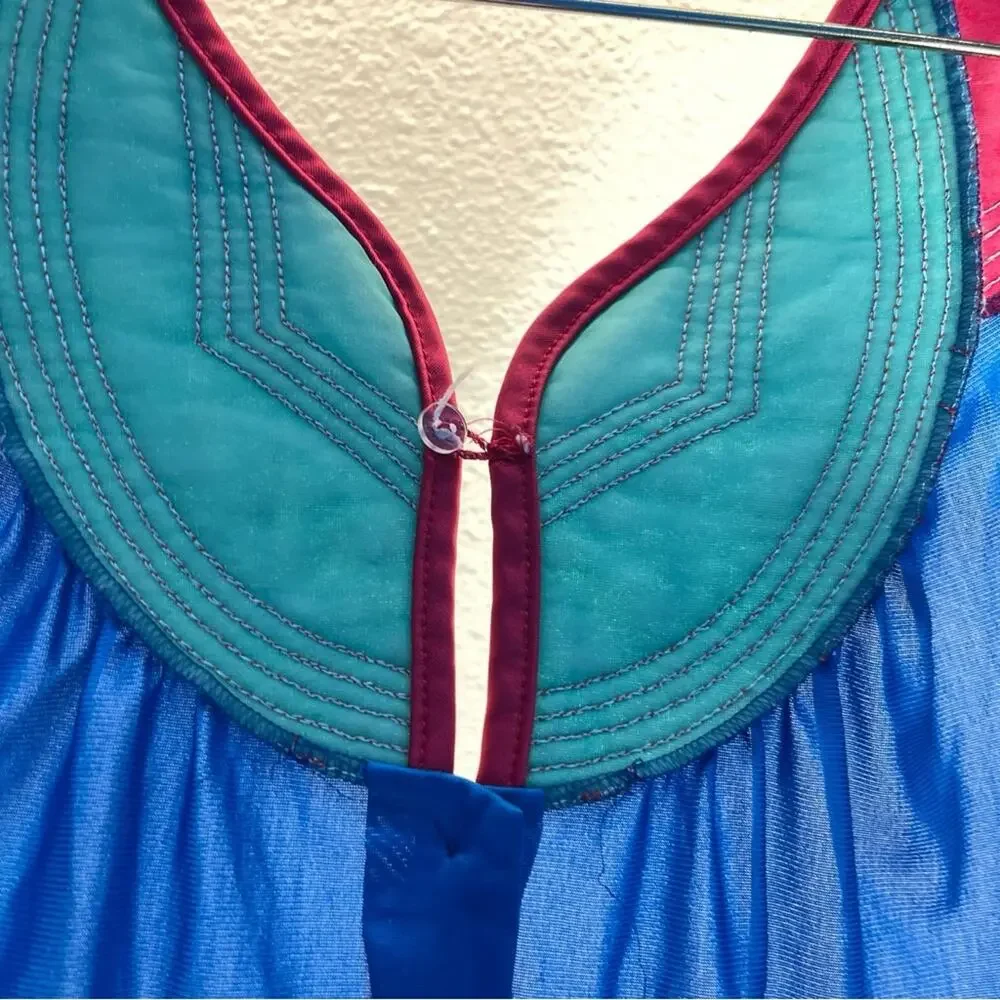 Vintage Vanity Fair Satin Pajama Set Blue Lounge Sleepwear USA Made